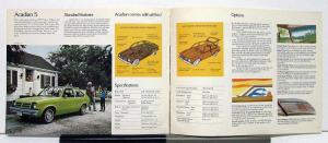 1977 Pontiac Acadian Canadian Sales Brochure & Specifications