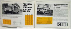 1974 Dodge Trucks School Bus Chassis Sales Folder