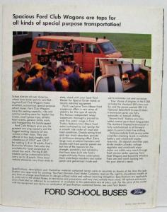 1970 Ford Truck School Bus Chassis B-Series Sales Brochure