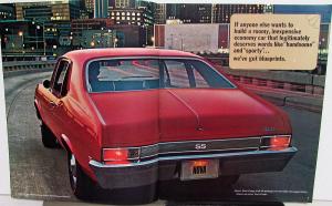 1969 Chevrolet Nova Coupe Sedan SS Color Sales Brochure Original