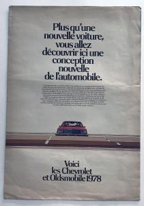 1978 Chevrolet Malibu Monte Carlo Caprice Impala Canadian Brochure French Text