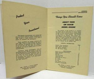 1946 GMC Coach Bus Things You Should Know About Your Diesel Engine Booklet