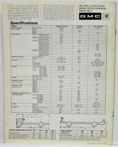 1968 GMC School Bus Chassis Truck Sales Brochure Original