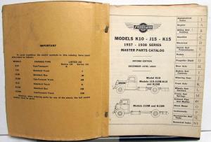 1937-38 Studebaker Truck Dealer Master Parts Catalog Book K10 J15 K15 Original