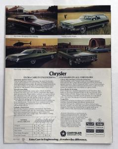 1973 Chrysler New Yorker Town & Country Newport Canadian Sales Brochure