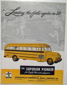 1950 Superior Pioneer School Bus Leading the Field Again Sales Folder