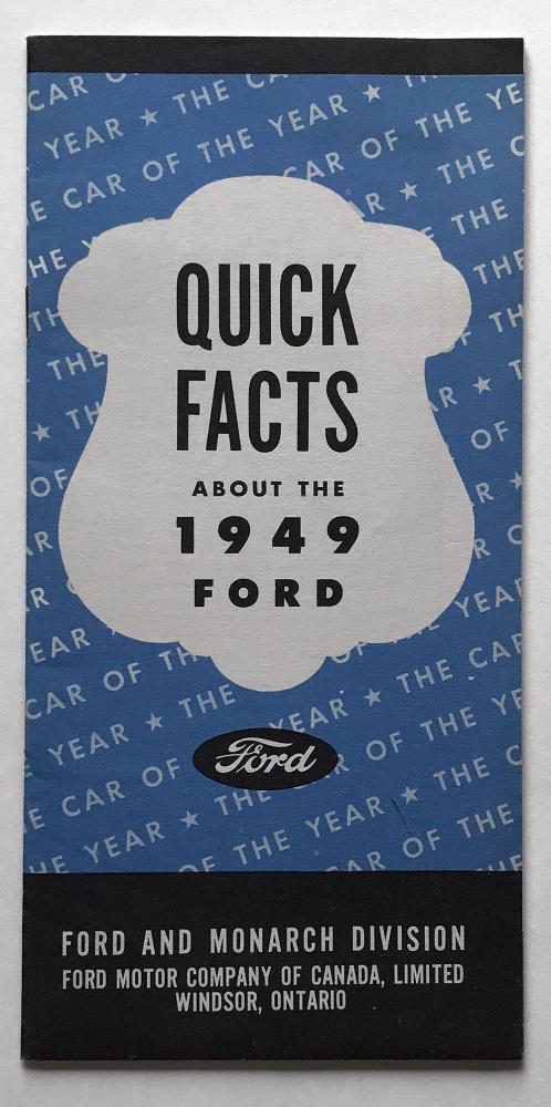 1949 Ford Quick Facts Standard Custom Canadian Sales Brochure