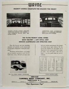 1941 Wayne Transit Bus Sales Sheet