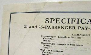 1925-1929 Weatherproof Pay-Enter Bus Bodies Spec Sheet