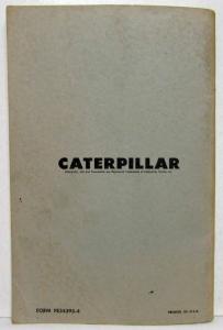 1966 Caterpillar 631 Tractor Operation & Maintenance Manual with Note