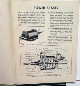 1953 Mercury Dealer Service Shop Manual Power Brakes Steering Repair Adjustment