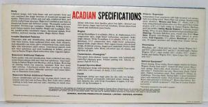 1962 Acadian Beaumont Invader Sales Folder - Canadian