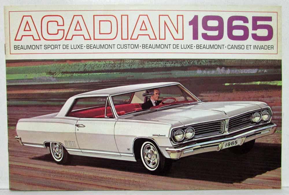 1965 Acadian Beaumont Canso and Invader Sales Brochure Canadian