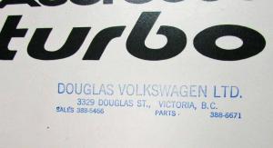 1981 Audi 5000 Turbo Sales Folder - Canadian