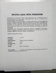 1992 Martorelli UAZ Samara Niva Press Kit In Italian Text