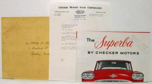 1959 Checker Superba Sales Brochure with Letter and Envelope