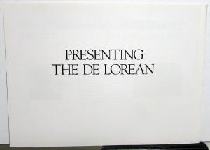 1981 Presenting the DeLorean Dealer Sales Brochure Folder Features Original