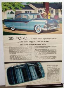 1955 Ford Mainline Customline Fairlane Station Wagon Sales Folder