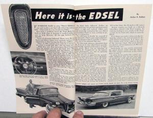 1958 Ford Edsel Popular Mechanics Reprint Sales Brochure