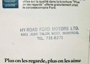 1975 Ford Maverick Sales Brochure - Canadian - French Text