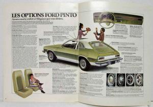 1975 Ford Pinto Sales Brochure - Canadian - French Text