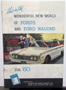 1960 Ford Fairlane Galaxie Starliner Sunliner Wagons Sales Brochure Original