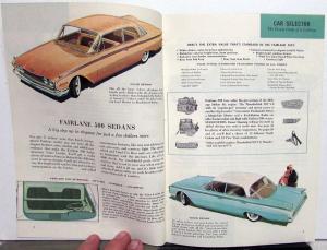 1960 Ford Fairlane Galaxie Starliner Sunliner Wagons Sales Brochure Original