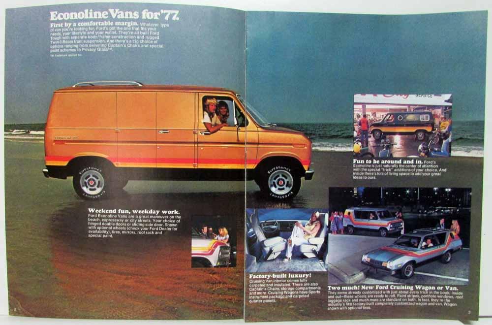 1977 Ford Econoline Chateau Standard Cargo Vans Series E Truck Sales  Brochure