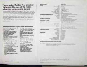 1976 Volkswagen VW Rabbit Deluxe Custom Color Sales Data Sheet Original