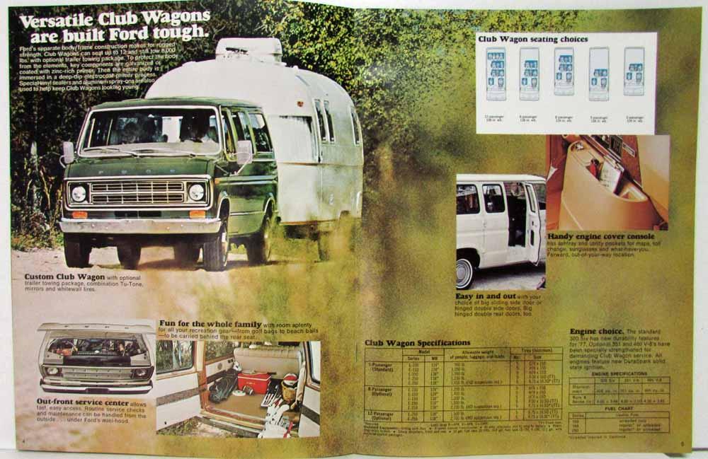 1977 Ford Club Wagon Chateau Custom Standard Van Truck Sales Brochure  Original