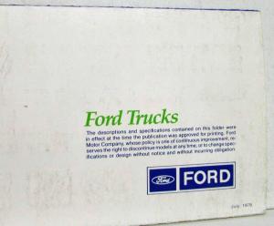 1980 Ford Light Truck Exterior Colors Paint Chips Folder Pickup Bronco Econoline