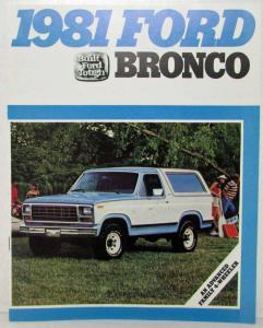 1981 Ford Bronco Sales Brochure