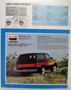 1981 Ford Bronco Sales Brochure