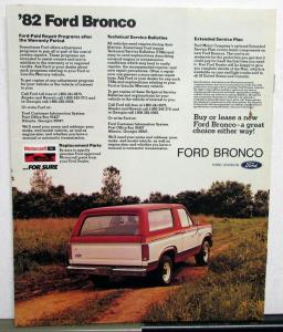 1982 Ford Bronco Sales Brochure