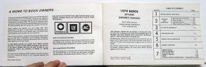 1979 Buick Skylark Owners Operators Manual Original