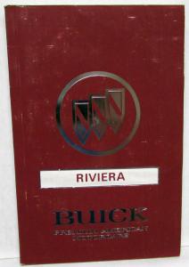 1991 Buick Riviera Owners Operators Manual Original