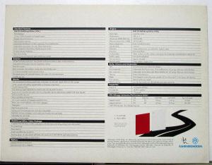 1991 VW Volkswagen Golf Wolfsburg Edition Sales Folder Oversized Original