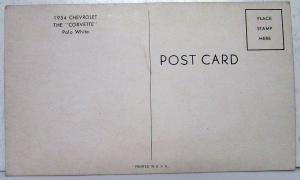 1954 Chevrolet Corvette Polo White Postcard Original