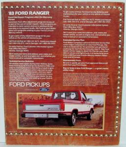 1983 Ford New Ranger Truck Sales Brochure