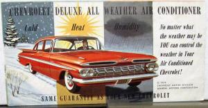 1959 Chevrolet Dealer Sales Brochure Folder All Weather Air Conditioner Heat A/C