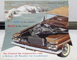 1959 Chevrolet Dealer Sales Brochure Folder All Weather Air Conditioner Heat A/C