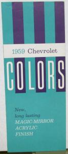 1959 Chevrolet Dealer Sales Brochure Color Options Bel Air Nomad Impala Corvette