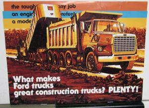 1985 Ford What Makes Great Construction Trucks Tabbed Sales Brochure