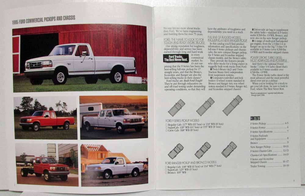 1995 Ford Pickups & Chassis Sales Brochure