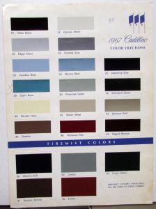 1967 Cadillac Dealer Color Selections Display Card Paint Chips Original