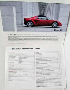 2009 Lotus Cars Aktuelle Produktpalette Sales Brochure - German Text