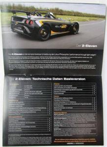 2009 Lotus Cars Aktuelle Produktpalette Sales Brochure - German Text