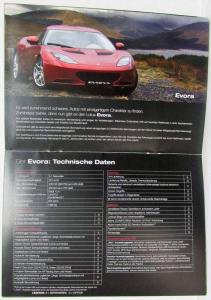 2009 Lotus Cars Aktuelle Produktpalette Sales Brochure - German Text