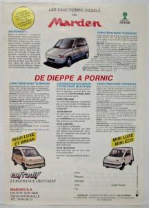 1988 Marden Channel Spec Sheet - French Text