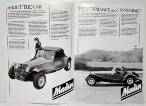 1989 Marlin Roadster Sales Brochure Description Sheet & Price List Order Form